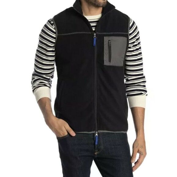 Z-178 Washed Stoned Beaten Vintage 1946 Fleece Zip Vest BLACK sz S nwt - Picture 1 of 1